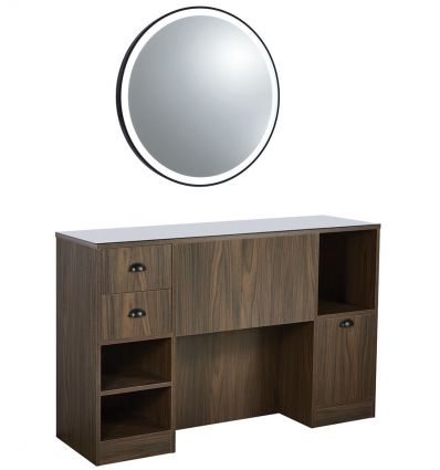 Poste de Coiffage Barbier avec Miroir LED