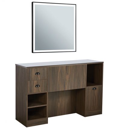 Poste de Coiffage Barbier avec Miroir LED