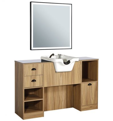 Poste de Coiffage Barbier avec Miroir LED