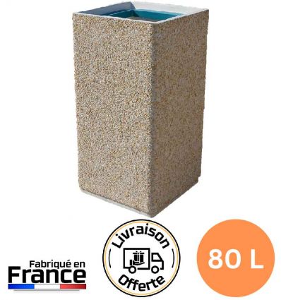 Poubelle béton carrée