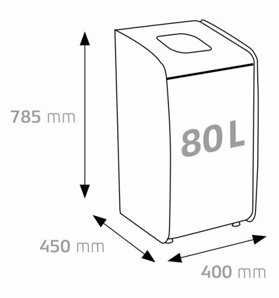 Poubelle de tri sélectif 80 litres