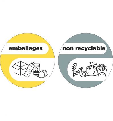 Poubelle de tri sélectif en bois double compartiments
