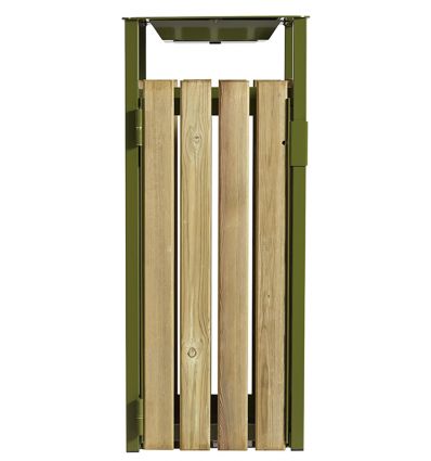 Poubelle en Bois et en Acier avec cendrier