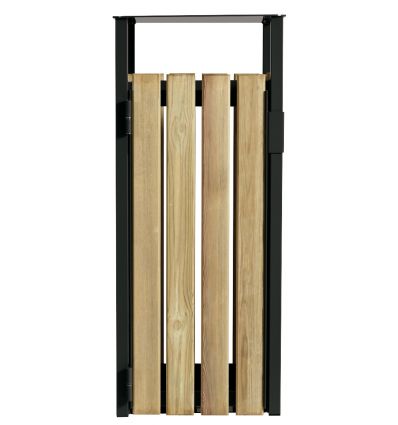 Poubelle en Bois et en Acier avec cendrier
