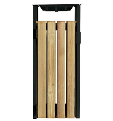 Poubelle en Bois et en Acier avec cendrier