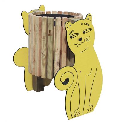 Poubelle ludique en bois