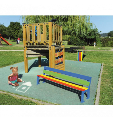 Poubelle en bois multicolore spéciale école