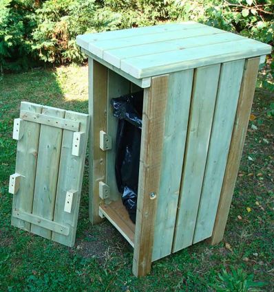 Poubelle extérieure en bois 80 litres