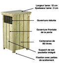 Poubelle extérieure en bois 80 litres