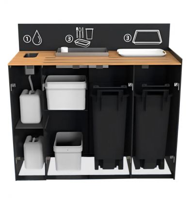 Poubelle professionnelle snack tri sélectif