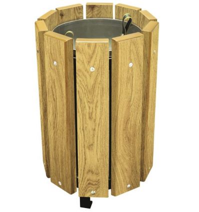 Poubelle ronde en bois