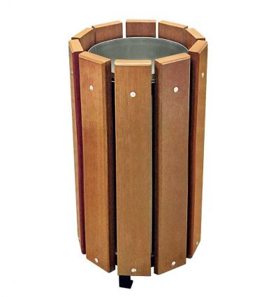 Poubelle ronde en bois
