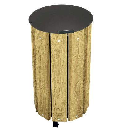 Poubelle ronde en bois