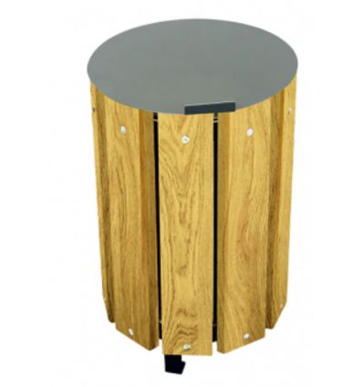 Poubelle ronde en bois