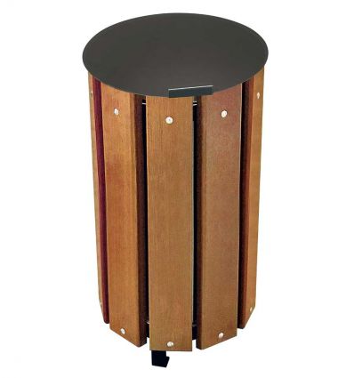 Poubelle ronde en bois