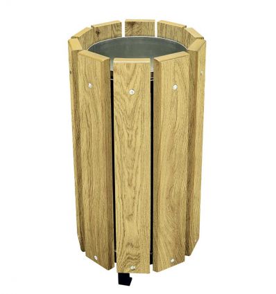 Poubelle ronde en bois
