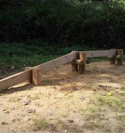 Poutre d'équilibre en bois - Parcours de Santé