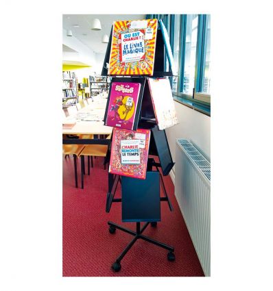 Présentoir à revues tournant bibliothèque