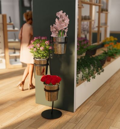 Présentoir Fleurs Coupées 3 Seaux