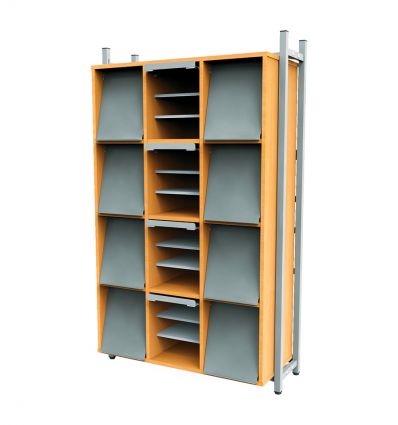 Présentoir livres bibliothèque à volets