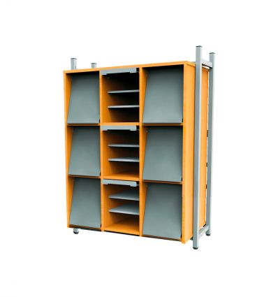 Présentoir livres bibliothèque à volets