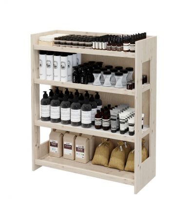 Présentoir pharmacie en bois