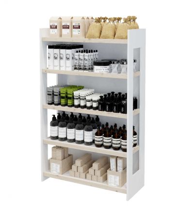 Présentoir pharmacie en bois