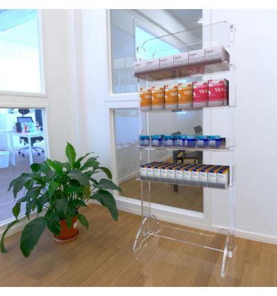 Présentoir pharmacie en plexiglas