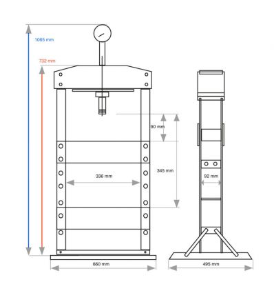 Presse d'atelier hydraulique​ bâti soudé