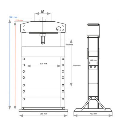 Presse d'atelier hydraulique​ bâti soudé