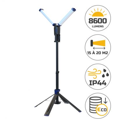 Projecteur led sur pied telescopique 8600 lumens