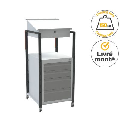 Pupitre d'atelier mobile modulable 150 kg