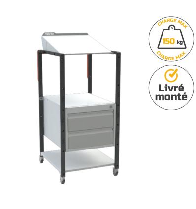 Pupitre d'atelier mobile modulable 150 kg