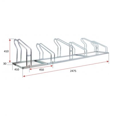 Rack à vélo 6 ou 8 places éco en acier