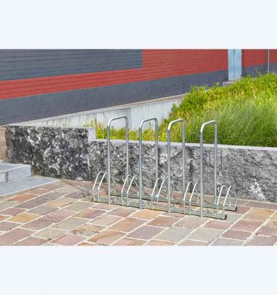 Rack à vélo extérieur 3 à 5 places en acier avec arceau