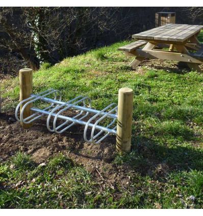 Ratelier vélo bois et acier 6 à 12 places