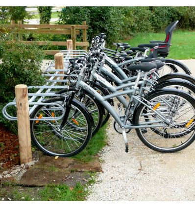 Ratelier vélo bois et acier 6 à 12 places