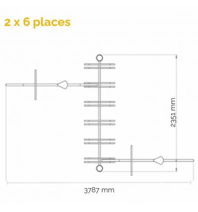 Ratelier vélo bois et acier 6 à 12 places