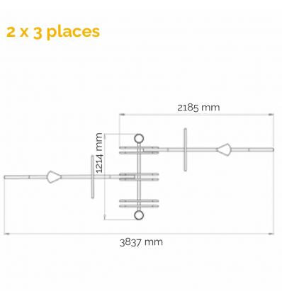 Ratelier vélo bois et acier 6 à 12 places