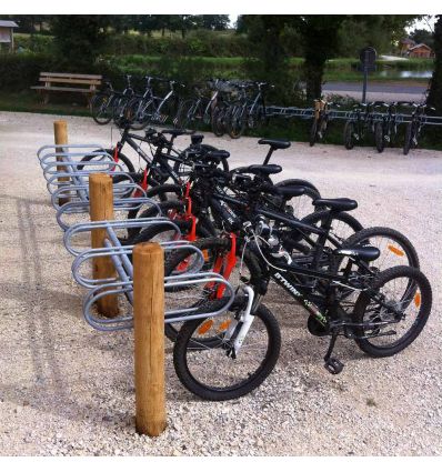Ratelier vélo bois et acier 6 à 12 places