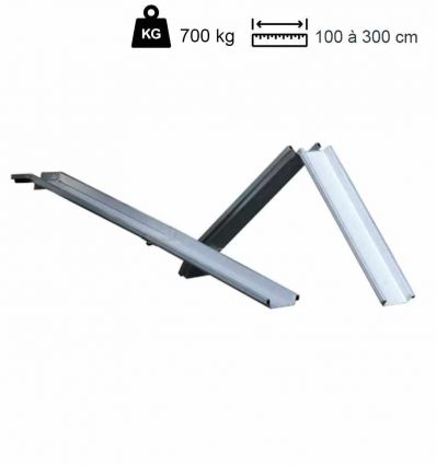 Rampe de chargement pliable avec rebords 350 à 700 kg