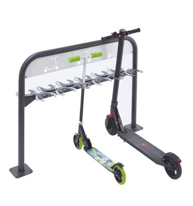 Range trottinettes 12 places sur pied