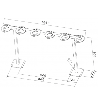 Range trottinettes 6 places mural ou sur pied