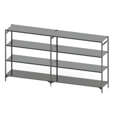 Rayonnage alimentaire inox modulable en angle ou linéaire