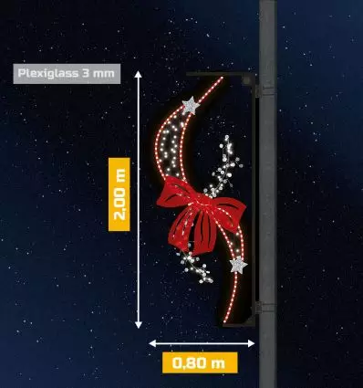 Décoration candélabre de Noël - nœud