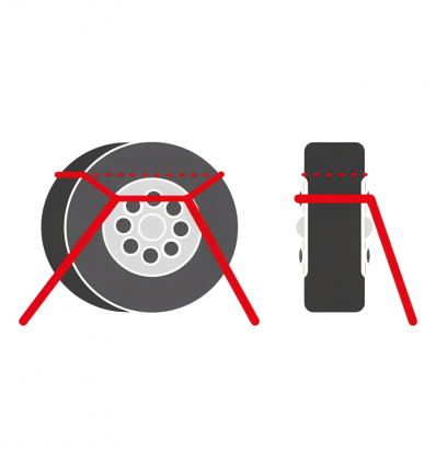 Sangle arrimage roue voiture 2 boucles