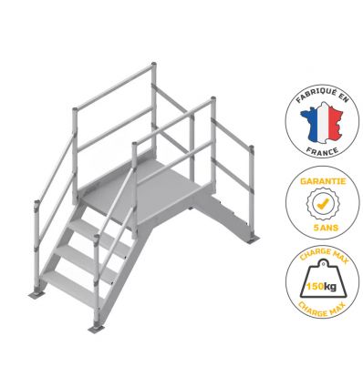 Saut de loup pour industrie en tôle damier aluminium