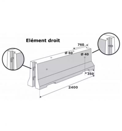 Séparateur de voie en béton armé - DBA
