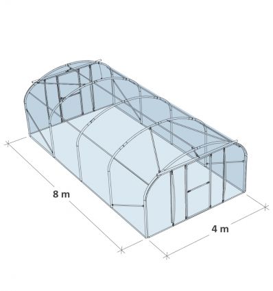 Serre Tunnel Professionnelle Renforcée Largeur 4 m