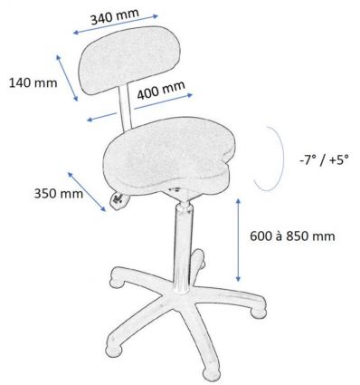 Tabouret ergonomique médical assis-debout